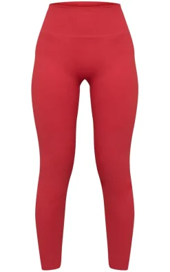 Red Sculpt High Waist Gym Leggings