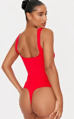 Red Seamless Lingerie Bodysuit