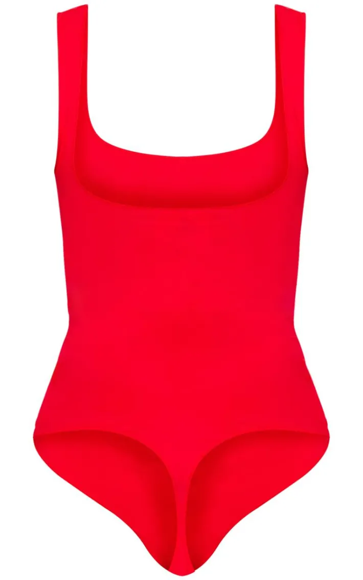 Red Seamless Lingerie Bodysuit