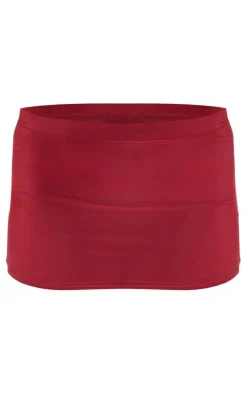 Red Slinky Low Rise Micro Mini Skirt