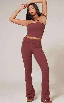 Red Snatched Sculpt Foldover Pant