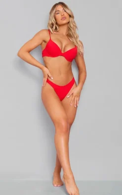 Red Soft Touch Cotton T-shirt Cup Size Bra