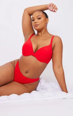 Red Soft Touch Cotton T-shirt Dd+ Cup Size Bra