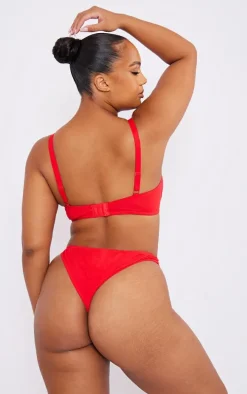 Red Soft Touch Cotton T-shirt Dd+ Cup Size Bra