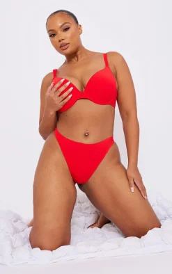 Red Soft Touch Cotton T-shirt Dd+ Cup Size Bra