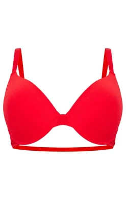 Red Soft Touch Cotton T-shirt Dd+ Cup Size Bra