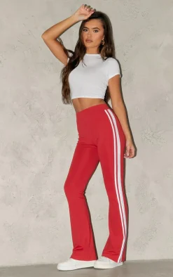 Red Soft Touch Seamless Yoga Flare Pants