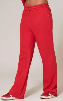 Red Straight Leg Sweatpants