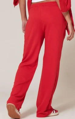 Red Straight Leg Sweatpants