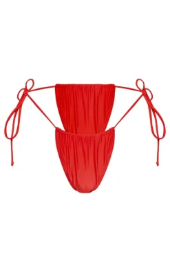 Red Tie Side Bikini Bottoms