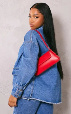 Red Trapeze Simple Shoulder Bag