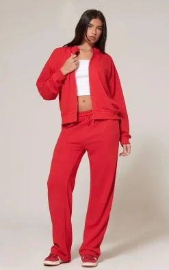 Red Zip Up Sweatshirt
