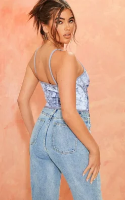 Renaissance Printed Bandage Hook And Eye Corset