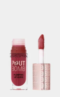Revolution Pout Bomb Plumping Gloss Rosewood Rose Pink