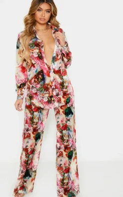 Rose Femme Renaissance Print Oversized Shirt