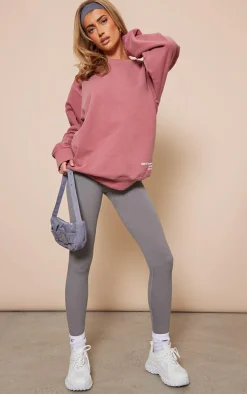 Rose Los Angeles Small Print Graphic Washed Sweatshirt