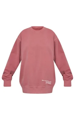 Rose Los Angeles Small Print Graphic Washed Sweatshirt