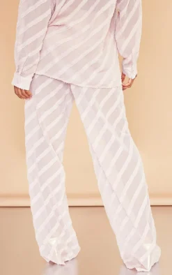 Rose Textured Chiffon Oversized Wide Leg Pants