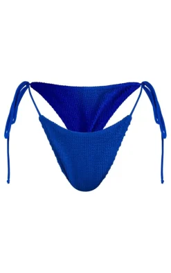 Royal Blue Crinkle Tie Bikini Bottoms