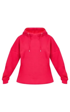 Ruby Red Chill Club Puff Print Oversized Hoodie