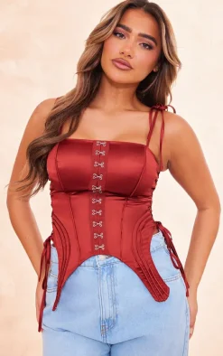 Rust Hook And Eye Tie Side Corset