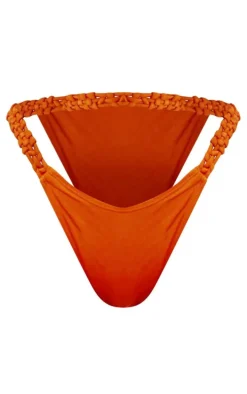 Rust Plaited Strap Underwired Bikini Top