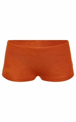 Rust Sheer Knit Hot Pants