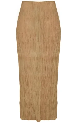 Sage Green Crinkled Sheer Woven Maxi Skirt