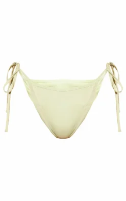 Sage Green Frill Edge Tie Side Bikini Bottoms