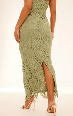 Sage Green Lace Midaxi Skirt