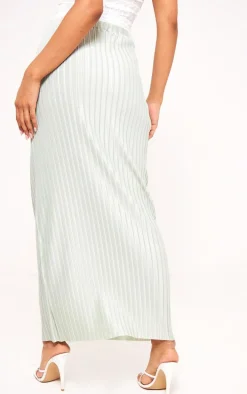 Sage Green Plisse Flowy Maxi Skirt