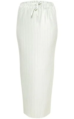 Sage Green Plisse Flowy Maxi Skirt