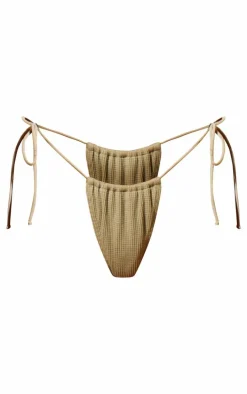 Sage Green Ribbed Tie Side Bikini Bottoms