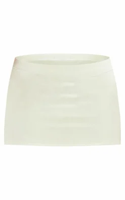 Sage Green Slinky Basic Low Rise Extreme Micro Mini Skirt