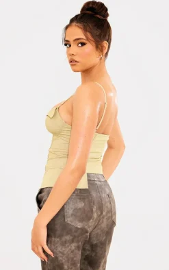 Sage Green Tailored Bust Detail Hook And Eye Corset