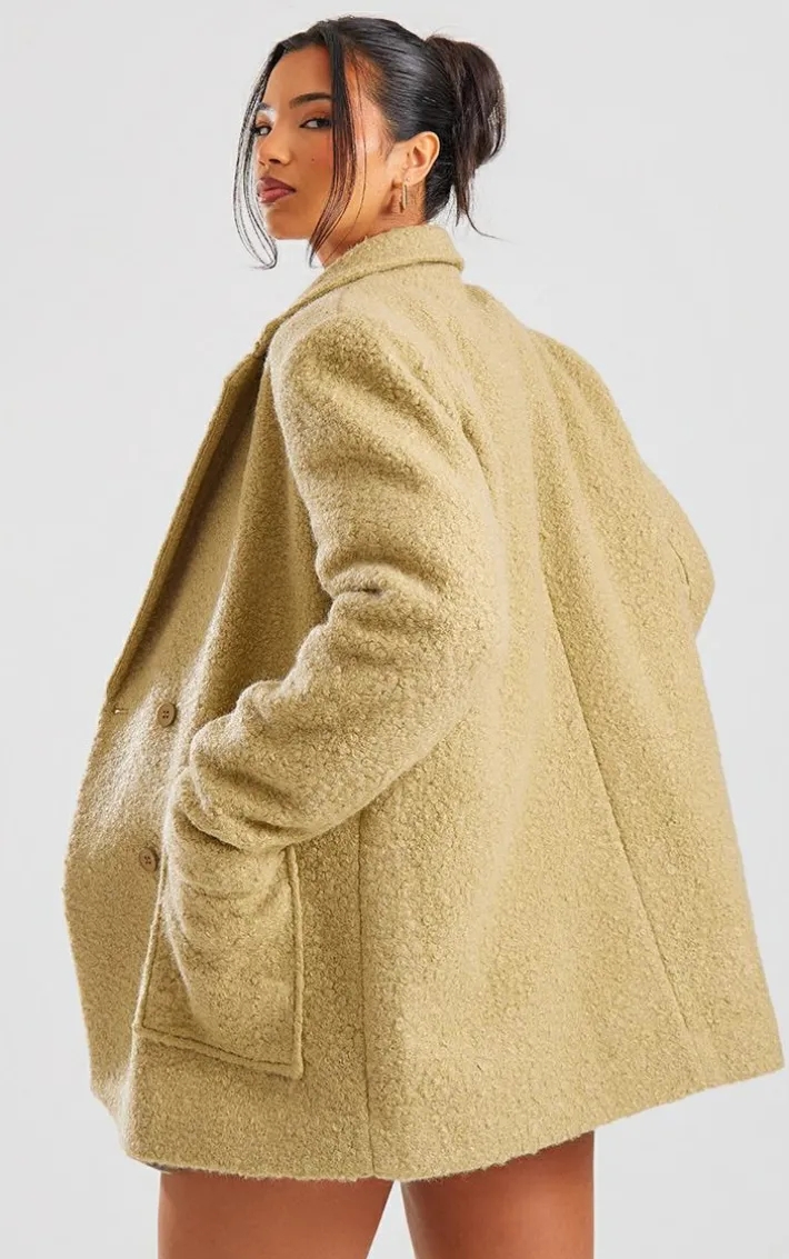 Sage Khaki Boucle Tailored Blazer