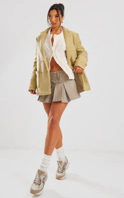 Sage Khaki Boucle Tailored Blazer