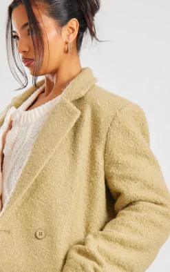 Sage Khaki Boucle Tailored Blazer