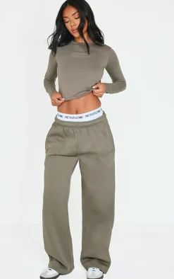 Sage Khaki Embossed Studio Archives Long Sleeve Baby T Shirt