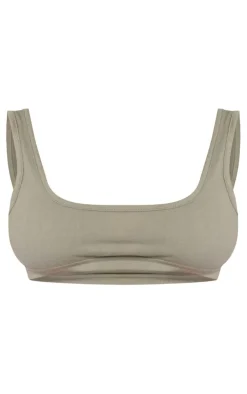Sage Khaki Scoop Neck Jersey Bralet