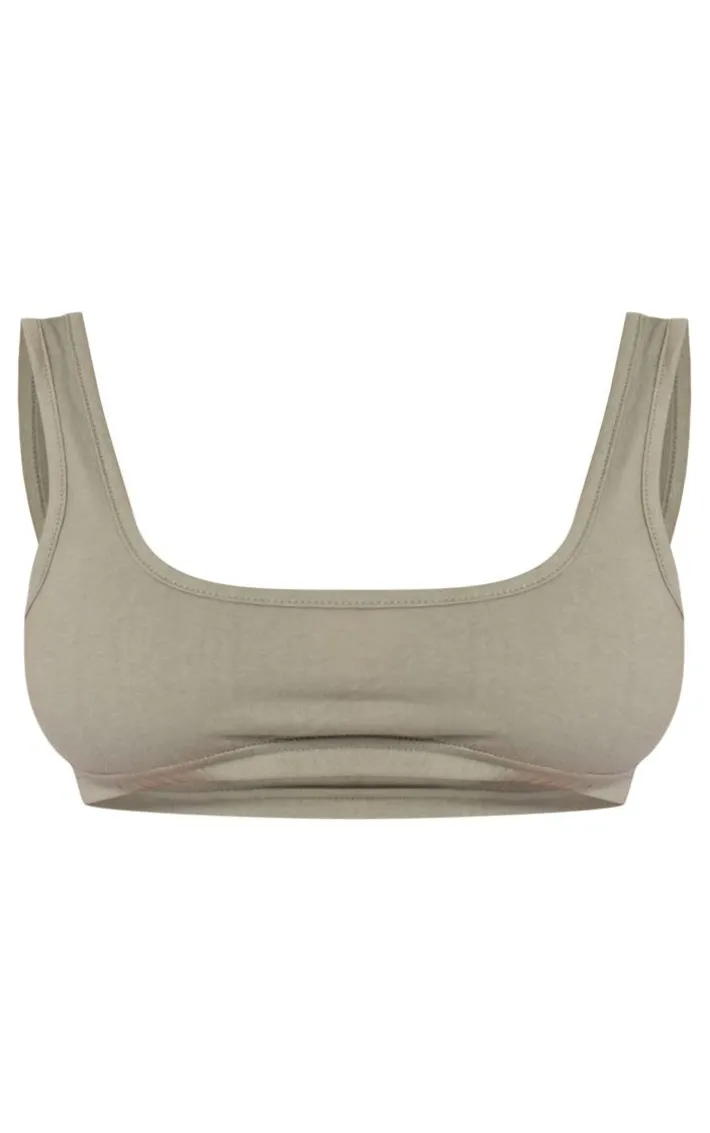 Sage Khaki Scoop Neck Jersey Bralet