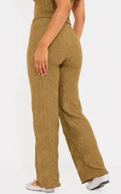 Sage Khaki Textured Straight Leg Pant