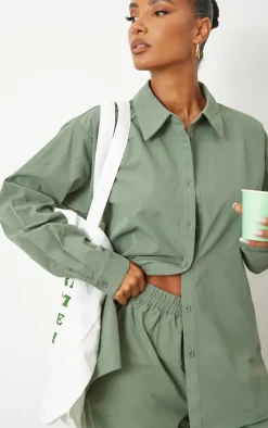 Sage Khaki Woven Oversized Wide Leg Pants