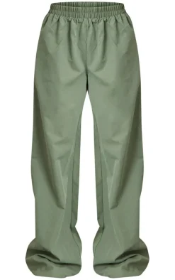 Sage Khaki Woven Oversized Wide Leg Pants