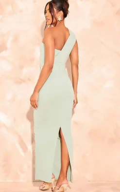 Sage One Shoulder Maxi Dress