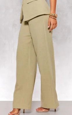 Sage Premium Tailored Woven High Waist Wide Leg Pants