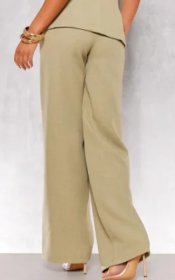 Sage Premium Tailored Woven High Waist Wide Leg Pants