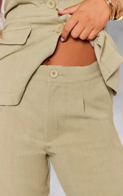 Sage Premium Tailored Woven High Waist Wide Leg Pants