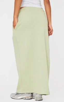 Sage Sweat Drawstring Midi Skirt