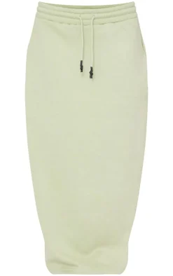 Sage Sweat Drawstring Midi Skirt
